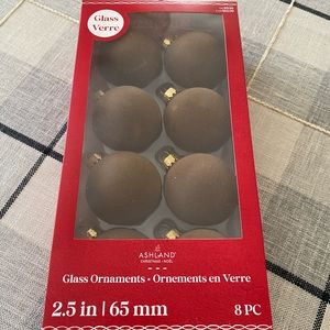 Michaels flocked velvet brown ornaments